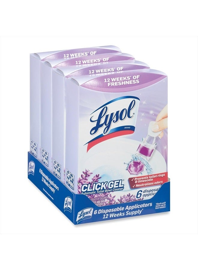 Lysol منظف مرحاض أوتوماتيكي جل كليك، للتنظيف والانتعاش، حقول اللافندر، 6 تطبيقات (عبوة من 1) - Image 4