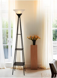 Floor Lamp with Shelves,Tall Industrial Floor Lamps for Living Room, 3-Tier Shelf Lamp, Black Standing Lamp with Plastic Shade, Lamps for Bedroom, Office - pzsku/ZB8F2D3830CC5AB9CB9C8Z/45/_/1737617742/5a4d3855-01bf-4415-a9b9-bceaf8878dc4