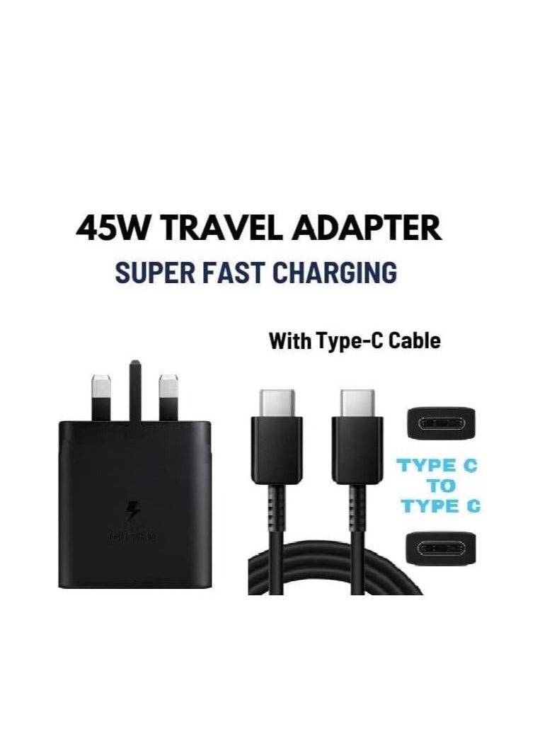 Generic - 45W USB C Super Fast Charger USB C Plug for Samsung Galaxy S24 Ultra S23 Plus S23 S22 Ultra S21 Plus S21 S21FE S20FE PD Adapter Charger For Galaxy Tab S10 S10 Ultra S10 S9 S9+ S8+ S8 S7 Ultra With Type C Charger Cable - Image 1