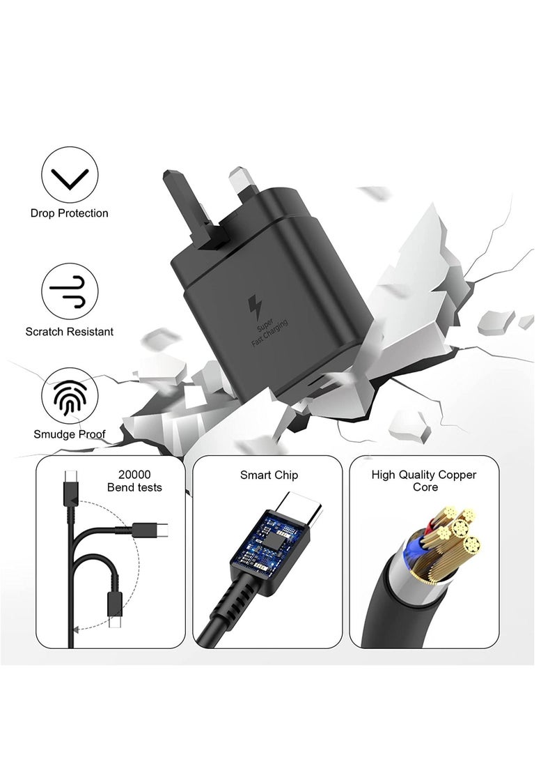 Generic - 45W USB C Super Fast Charger USB C Plug for Samsung Galaxy S24 Ultra S23 Plus S23 S22 Ultra S21 Plus S21 S21FE S20FE PD Adapter Charger For Galaxy Tab S10 S10 Ultra S10 S9 S9+ S8+ S8 S7 Ultra With Type C Charger Cable - Image 1