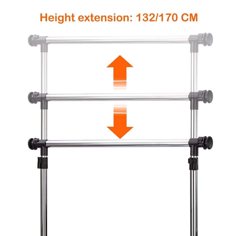 Emndr Stainless Steel Portable Floor Clothes Drying Rack Dryer Hanger Nappies Undergarments Towels Rack Single Towel Rack - Image 4