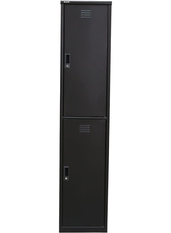 RIGID خزانة فولاذية منحنية ذات بابين باللون الأسود 180x38x46.5 سم - Image 5