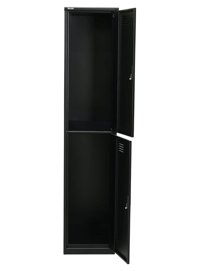 RIGID خزانة فولاذية منحنية ذات بابين باللون الأسود 180x38x46.5 سم - Image 4