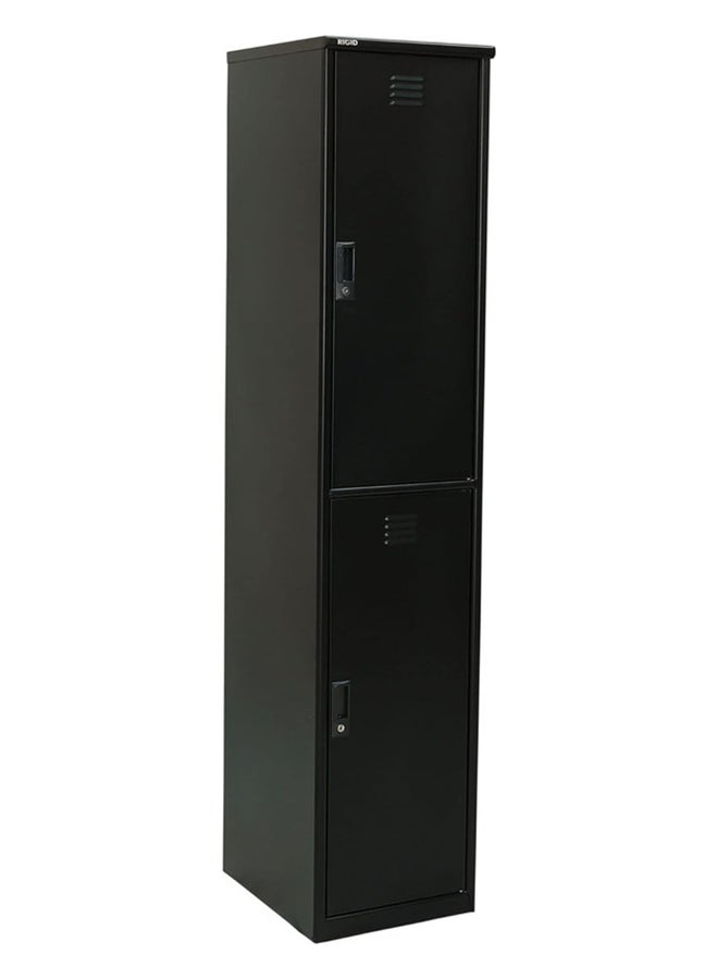 RIGID خزانة فولاذية منحنية ذات بابين باللون الأسود 180x38x46.5 سم - Image 3