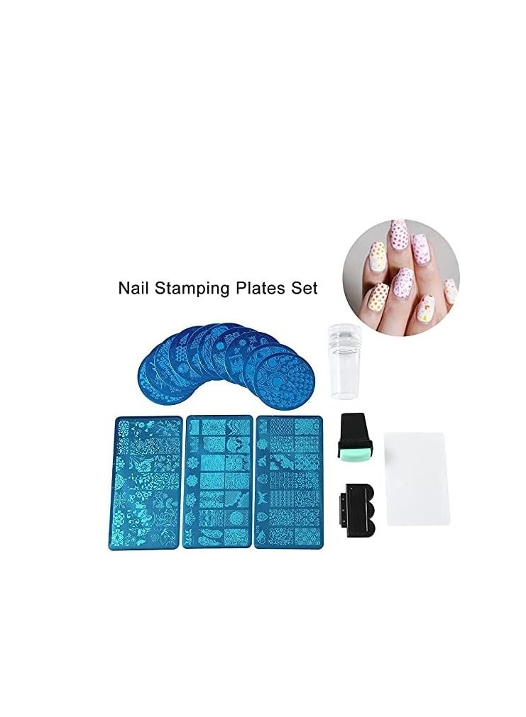 أوريتي لوحة ختم الأظافر oriti ، لوحة ختم الأظافر الفنية ختم مكشطة مجموعة أدوات صالون الأظافر المنزلي المهنية لوحة صورة غابة الزهور - Image 5