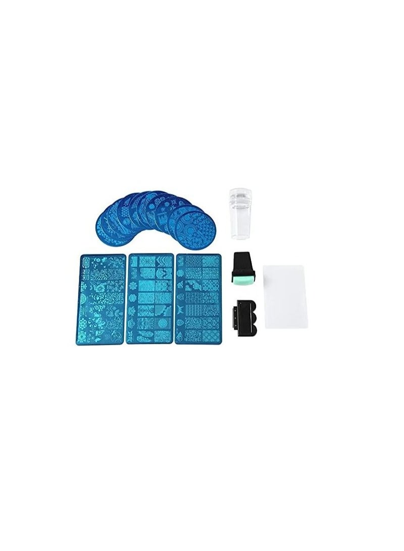 أوريتي لوحة ختم الأظافر oriti ، لوحة ختم الأظافر الفنية ختم مكشطة مجموعة أدوات صالون الأظافر المنزلي المهنية لوحة صورة غابة الزهور - Image 2