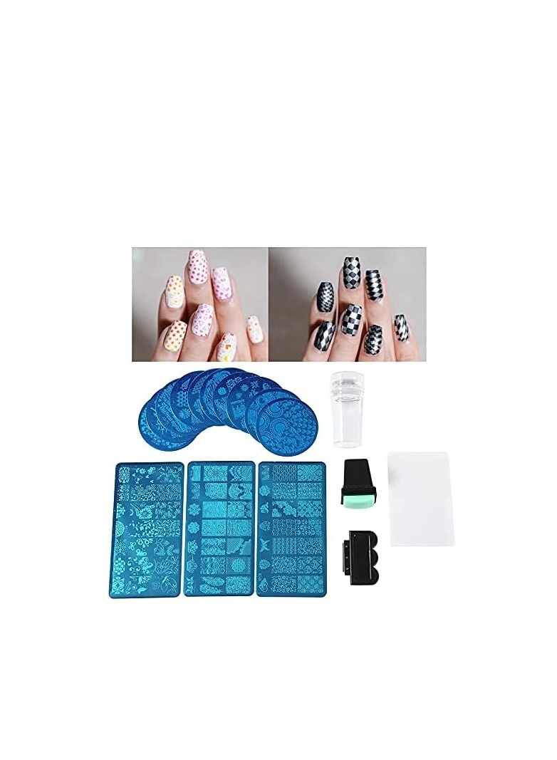 أوريتي لوحة ختم الأظافر oriti ، لوحة ختم الأظافر الفنية ختم مكشطة مجموعة أدوات صالون الأظافر المنزلي المهنية لوحة صورة غابة الزهور - Image 3