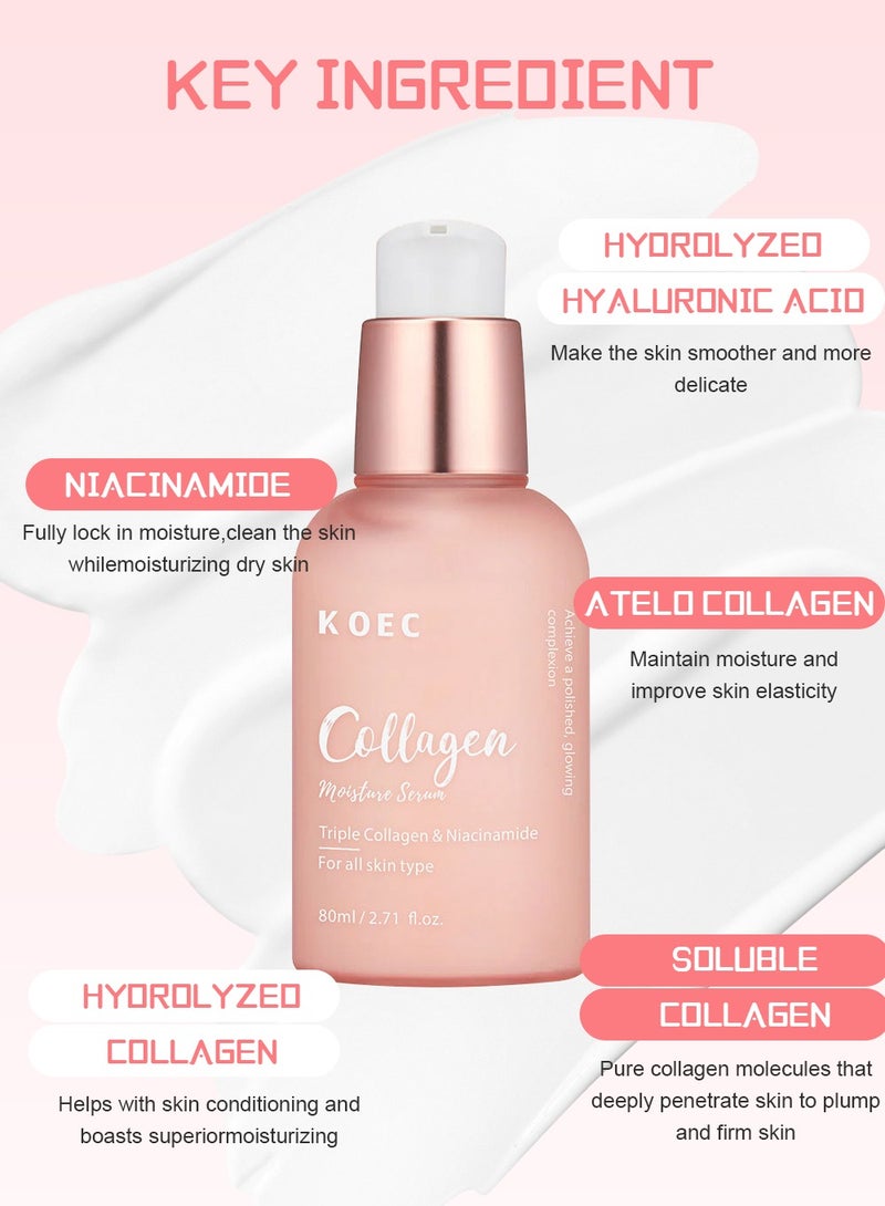 ك أو إي سي سيروم الكولاجين الثلاثي - يغذي البشرة الباهتة بمركب الكولاجين الثلاثي - سيروم خفيف الوزن مع النياسيناميد وحمض الهيالورونيك - Image 3
