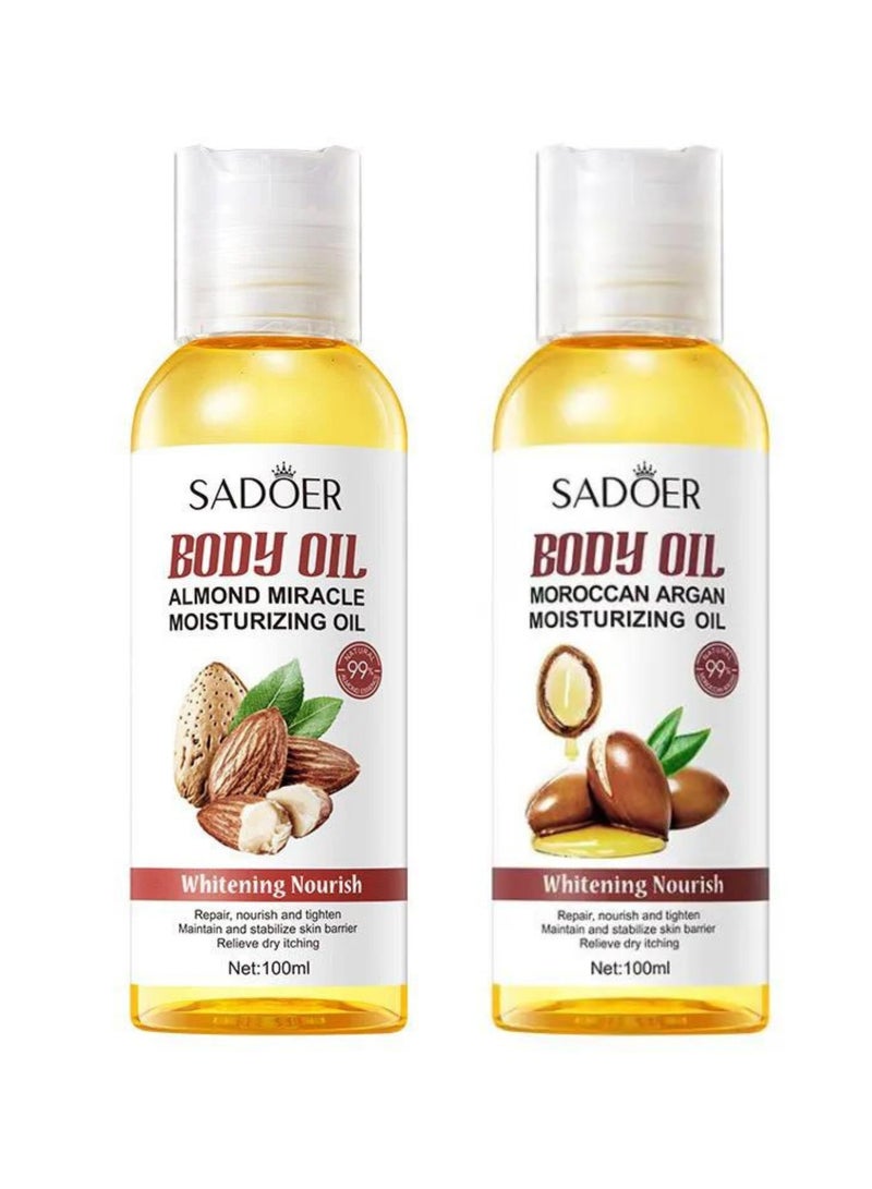 SADOER BODY OIL ALMOND MIRACLE MOISTURIZING OIL BODY OIL ARGAN MIRACLE MOISTURIZING OIL - Image 1
