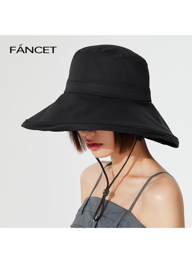 Fancet Sun Hat For Women, Summer Wide Brim All-cotton Hat, Uv Protection Face-covering Sun Hat, Beach Vacation Sun Hat, Black - Image 4