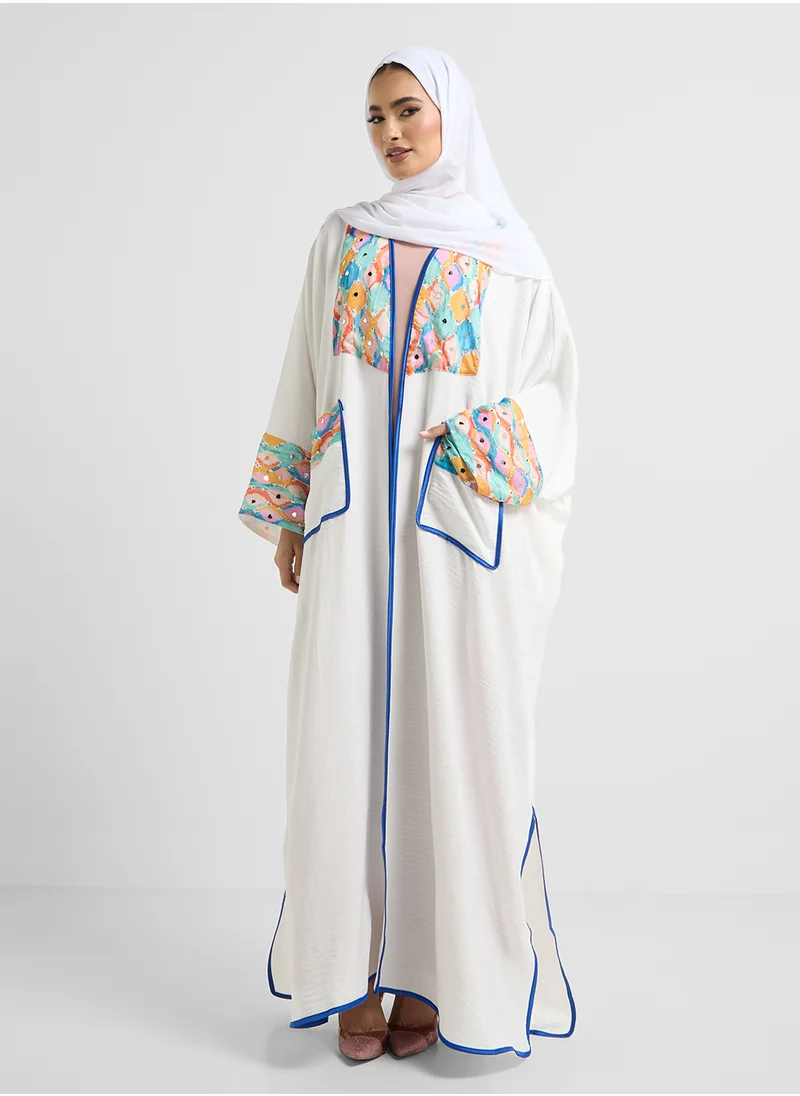 خزانة Embroidered Abaya With Sheila