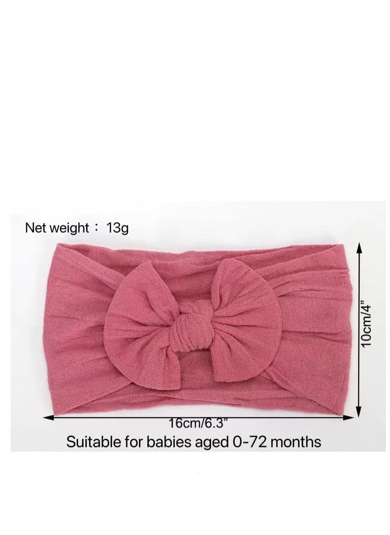 ECVV 6 Pack Baby Girl Bow Headband Elastic Soft Headband Nylon Headband Hairband Hair Bow Elastic Hair Styling Accessories for Newborn Baby Toddler Girl, Assorted Color, 15mmx9mm  - Image 5