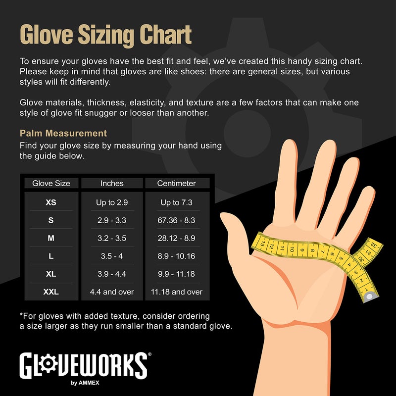 GLOVEWORKS قفازات GLOVEWORKS HD الصناعية بلون العاج من اللاتكس، علبة تحتوي على 100، 8 مل، حجم كبير، خالية من البودرة، ذات ملمس، قابلة للتخلص منها، ILHD46100-BX، بيج - Image 5