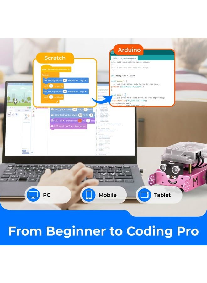 Makeblock mBot Robot Kit for Kids Ages 8+, DIY Mechanical Building Block, STEM Education, Entry-Level Programming Improves Kids' Logical Thinking and Creativity. (Pink, Bluetooth Version, Family) - Image 2