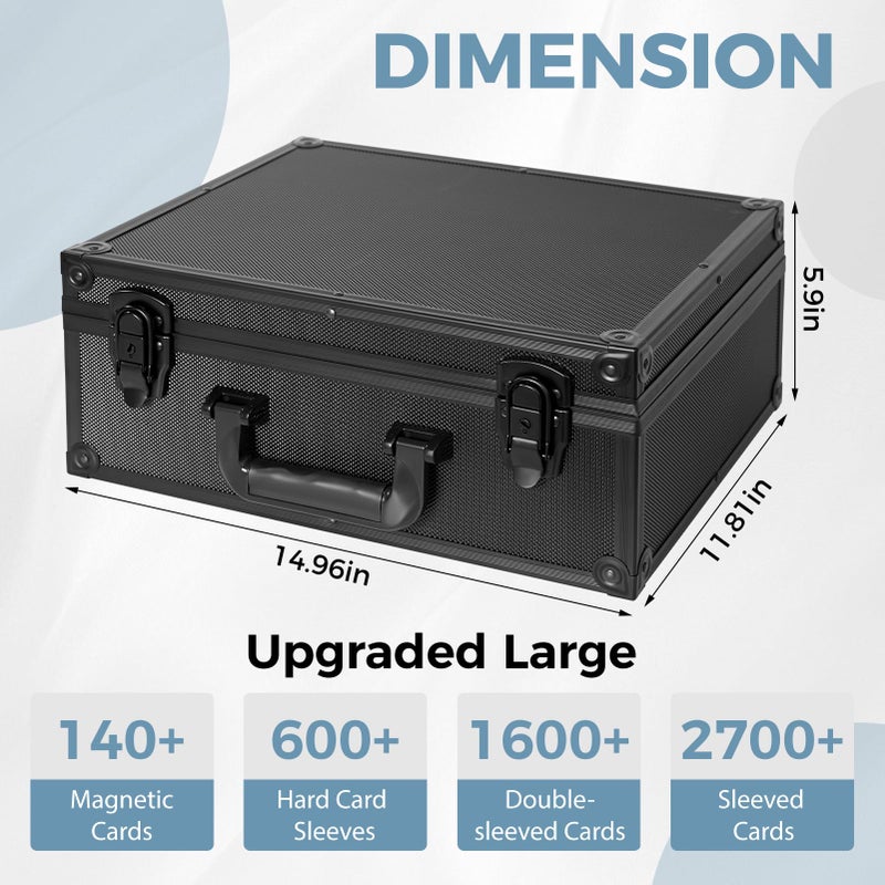 OEODAJ Top Loader Storage Box, Trading Card Case for Sports Cards, Fits 3" x 4" 35PT Rigid Card Holder with 18 Colorful Dividers and 6 Foam Stoppers, Holds 600+ Top Loaders, Cards Case Holder - Image 4