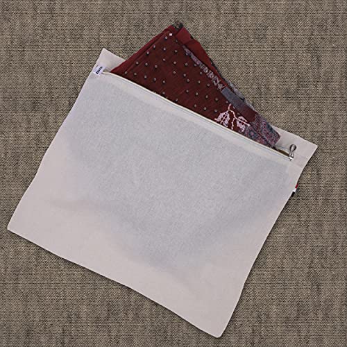 SOLSTICE cotton big saree covers/bags for storage single (18 x 15 Inches) for big silk sarees, lehengas, clothes with Zipper Closure (without Window - Pack of 10) - Image 4