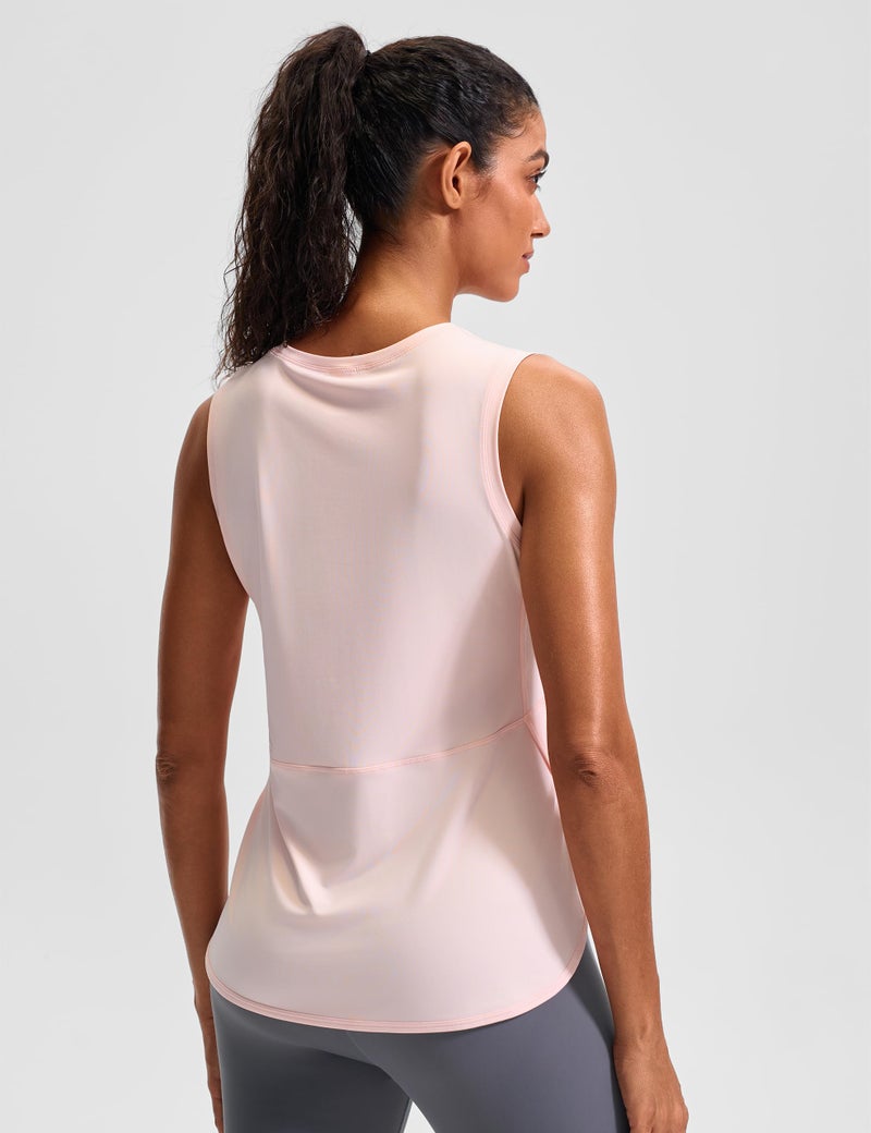 JOYSPELS Ice Silk Workout Tank Tops for Women Cool-Dry Sleeveless Loose Fit Yoga Shirts Athletic Pink - Image 2