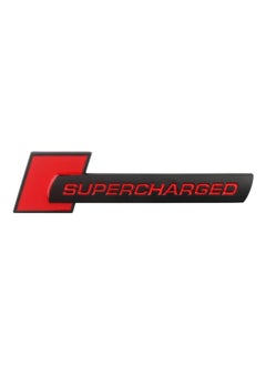 بيعتكلها 3D سيارة معدنية حرف الحاجز SUPERCHARGED شعار الجانب الخلفي الذيل الجذع الشارات شعار شارة شعار ملصق مائي التصميم اكسسوارات السيارات (الأحمر والأسود)  - Image 1