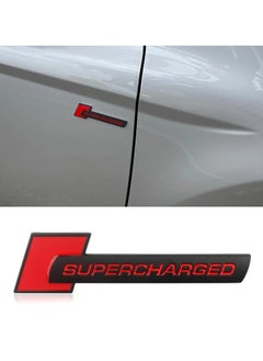 بيعتكلها 3D سيارة معدنية حرف الحاجز SUPERCHARGED شعار الجانب الخلفي الذيل الجذع الشارات شعار شارة شعار ملصق مائي التصميم اكسسوارات السيارات (الأحمر والأسود)  - Image 2