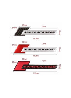 بيعتكلها 3D سيارة معدنية حرف الحاجز SUPERCHARGED شعار الجانب الخلفي الذيل الجذع الشارات شعار شارة شعار ملصق مائي التصميم اكسسوارات السيارات (الأحمر والأسود)  - Image 4