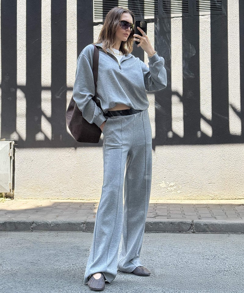 Ipekyol Wide Leg Mixed Media Color-Block Trousers - Image 1