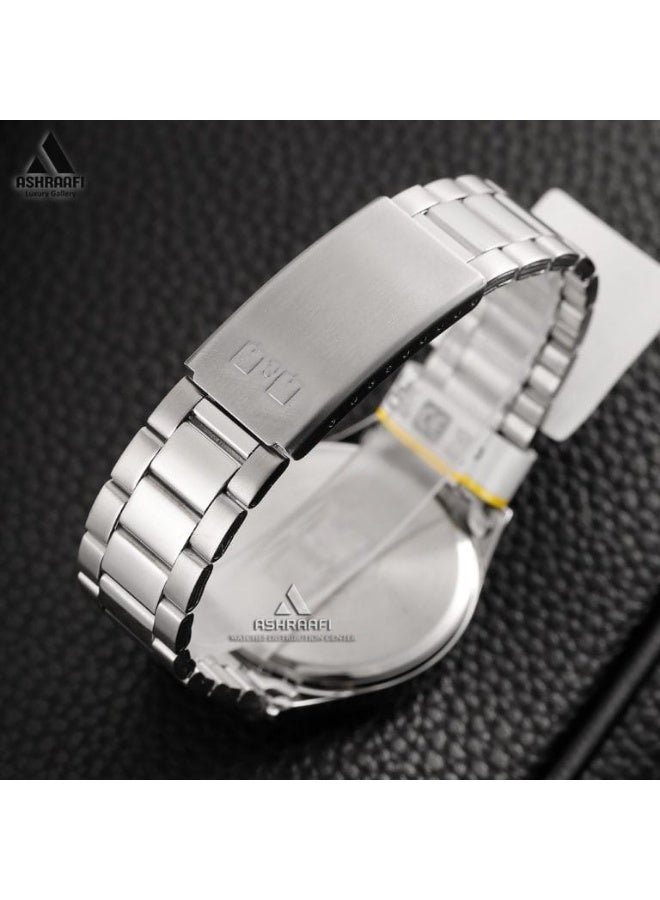 Q&Q Men's Analog Quartz Watch Q28B-010PY, Silver Case, Aqua Dial - Image 5