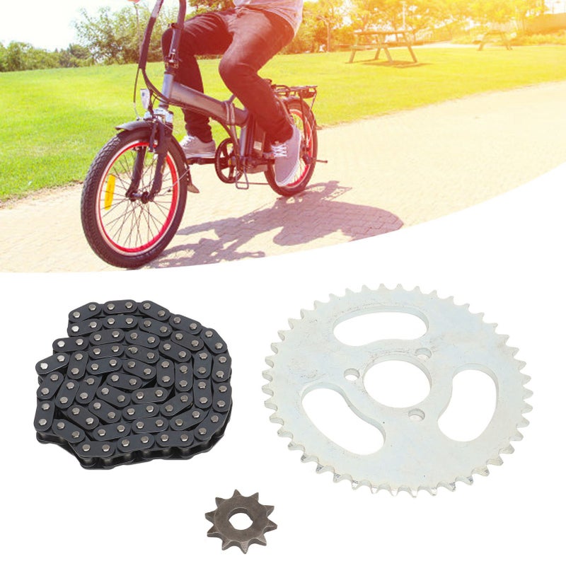 T8F Gear Chain Set Aluminum Alloy Steel 44T 3 Hole Sprocket 10T 10H Hole Front Chain Wheel with 88 Link Drive Chain for DIY Motorcycle ATV Bike - Image 2