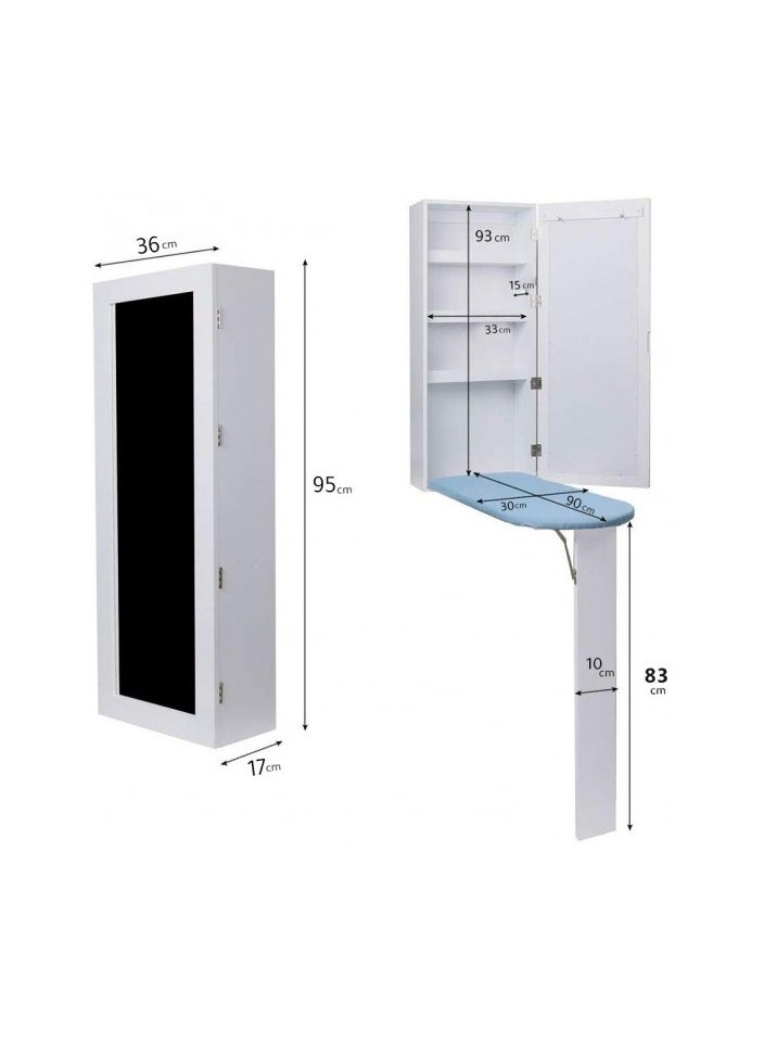 سحابة طاولة كي مخفية داخل دولاب بمرآة – تصميم مبتكر وقابل للطي - Image 5