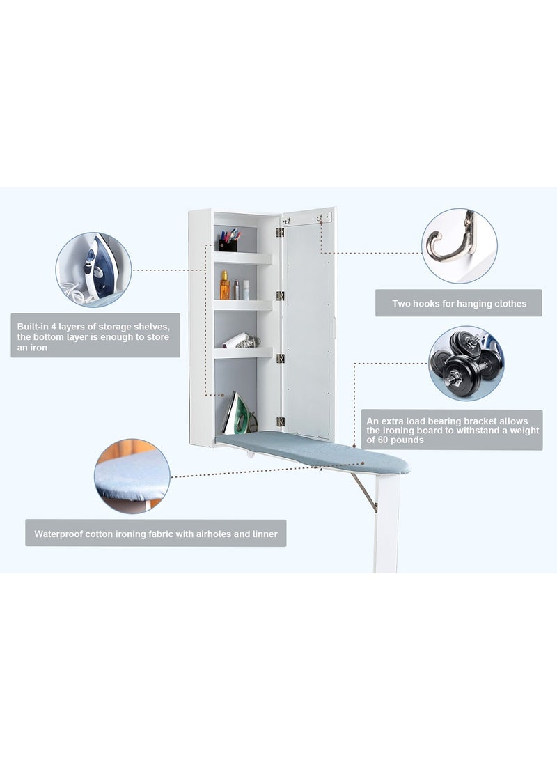 سحابة طاولة كي مخفية داخل دولاب بمرآة – تصميم مبتكر وقابل للطي - Image 4