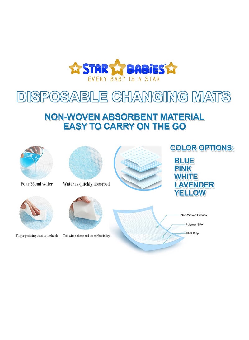 STAR BABiES Star Babies Pack of 2 (Caddy Diaper Organizer, Changing mat 15pcs)-Pink - Image 4