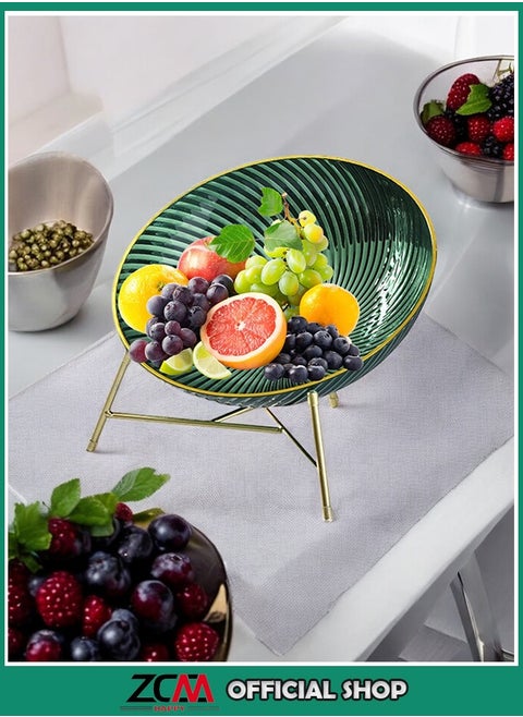 Gold-Edged Fruits and Snacks Tray for Living Room Coffee Table and Office Display