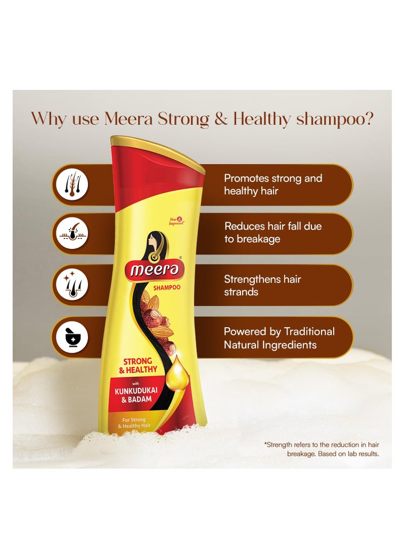 MEERA Meera Strong & Healthy Shampoo, 180ml | Strengthens Hair & Reduces Breakage | Enriched with Badam & Kunkudukai | Gentle Paraben-Free Care for Women & Men  - Image 4