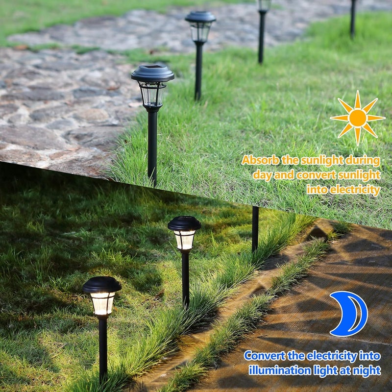 Maggift 12 Pack Solar Pathway Lights Outdoor Solar Garden Lights for Patio, Yard, Driveway - Image 4