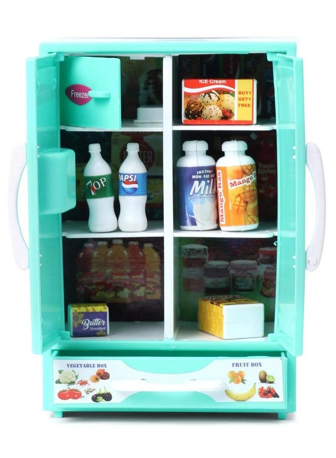 راتاناز لعبة راتنا البلاستيكية، ثلاجة، جهاز مطبخ منزلي، لعبة مصغرة للأطفال، لون أخضر - Image 5