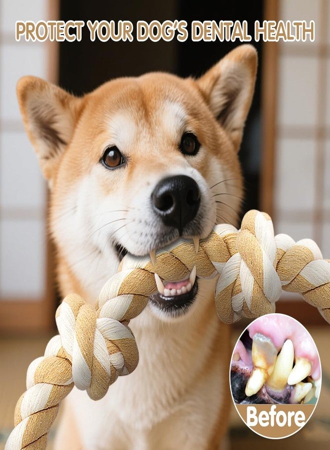 Ycozy 4-Knot Rope Toy for Medium/Small Dogs - 26in Aggressive Chewer Puppy Tug Toy, Almost Indestructible Teething Chew Toy - Image 5