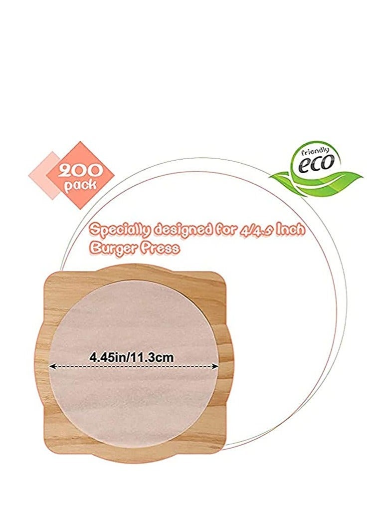 200pcs Burger Patty Paper Rounds for 4/4.5 Inch Burger Press Baking Parchment Round Hamburger Patty Paper Sheet for Separating Burger Patty Cookies and More - Image 4