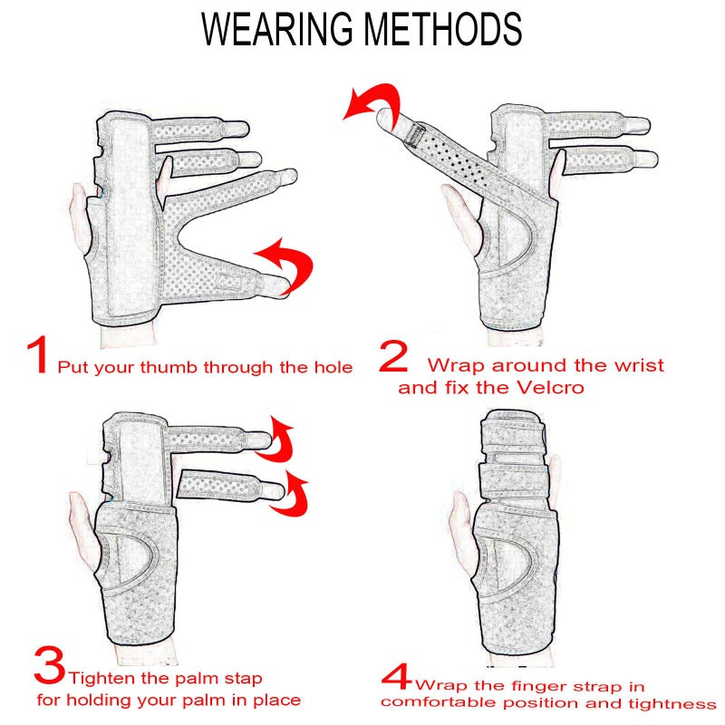 Reppkyh 2 Pieces Trigger Finger Splint Finger Brace(Left &Right Hand) Help Mallet Fingers or Hand Splint for Metacarpal Fractures Broken Fingers, Injuries, Arthritis, Tendonitis and Pain Relief - Image 3