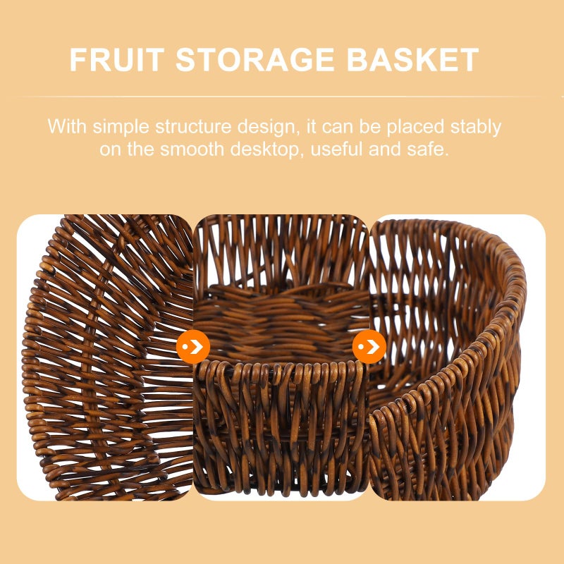 Natural Wicker Bread Basket Round High Profile Design For Kitchen Dining Market Display - Image 5