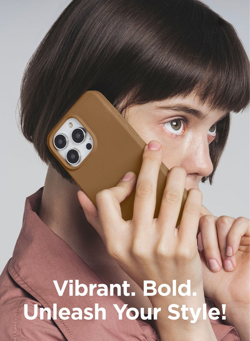 Elago Liquid Silicone for iPhone 15 PRO Case Cover with Full Body Protection, Shockproof, Slim, Anti-Scratch Soft Microfiber Lining - Brown - Image 5