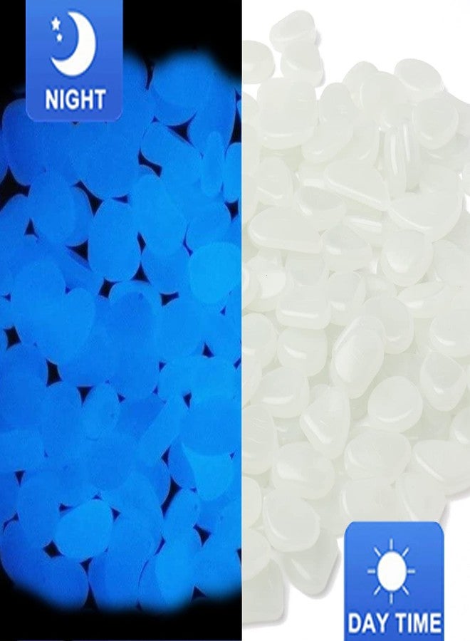 Oubest Glow in The Dark Pebbles/Glow Stones/Glowing Rocks Blue Decor for Garden/Fish Tank/Aquarium/Walkway/Driveway/Plant Pots/Bonsai (200, White) - Image 3