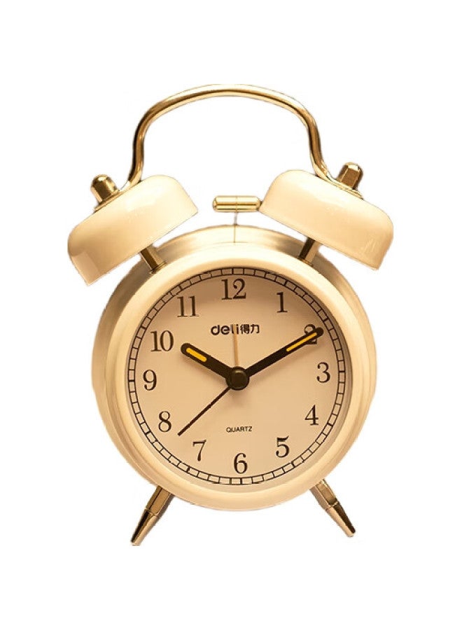 Deli Metal Vintage Pin Alarm Clock, Low Noise Timekeeping Luminous Alarm Clock, Random Color, 9025 - Image 2
