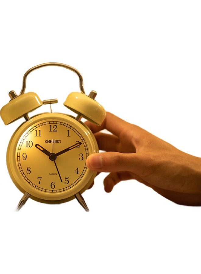 Deli Metal Vintage Pin Alarm Clock, Low Noise Timekeeping Luminous Alarm Clock, Random Color, 9025 - Image 3