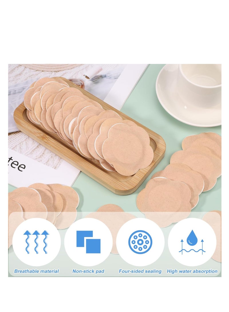 Generic 30pcs Castor Oil Pack Wrap for Belly Button, Self-Adhesive Castor Oil Patches Cover Patch Organic Disposable Spunlace Cloth Highly Absorbent Pad with Cotton, Oil Not Included (Skin Color)  - Image 4