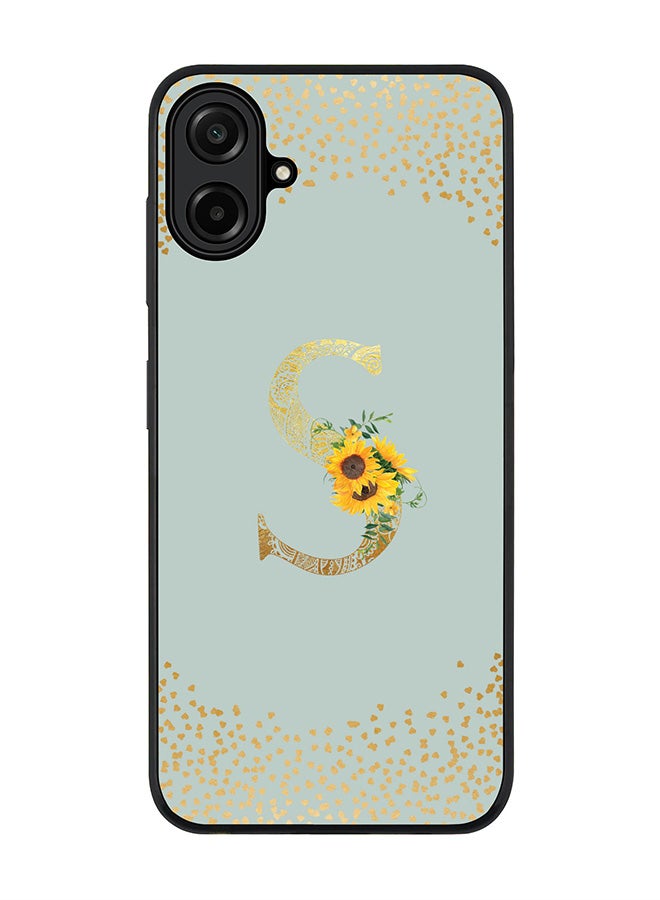 Stylizedd For Samsung Galaxy A07 4G Case,Slim fit Camera Protection, Shockproof Thin Phone cover  - Custom Floral Monogram - S  (Light Grey )