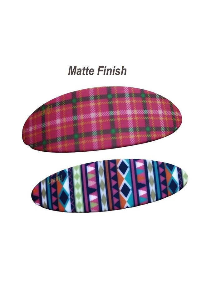 Nat Hair Backclips/Backpin For Women & Girls (4 Pcs Printed Combo Of Matte & Glossy Finish) - Image 5