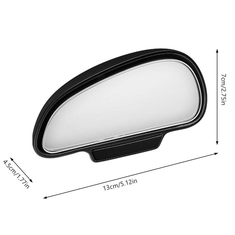 Generic Opaltool 2 x Car Blind Spot Mirrors, 360 Degree Exterior Mirrors, Blind Mirrors, Driving School Mirrors, Universal Angle Mirror (Black)  - Image 2