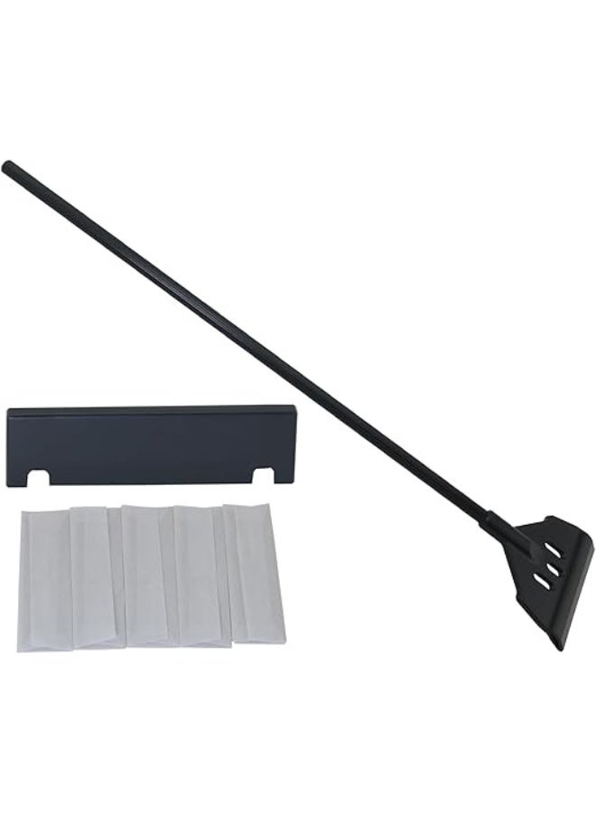 Aquarium Cleaning Tools, 35 cm Aquarium Algae Razor Scraper, Algae Cleaning Razor Scraper Cleaner Tool with 5 Pieces Stainless Steel Blades for Glass Fish Tank - Image 4