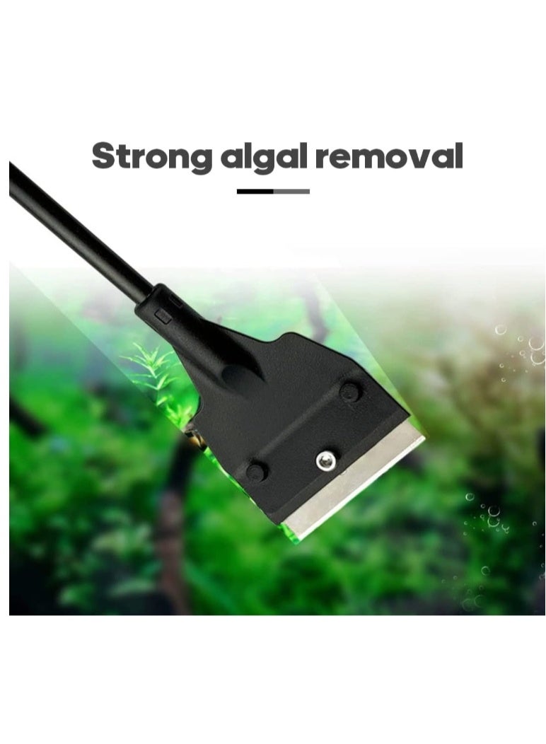 Aquarium Cleaning Tools, 35 cm Aquarium Algae Razor Scraper, Algae Cleaning Razor Scraper Cleaner Tool with 5 Pieces Stainless Steel Blades for Glass Fish Tank - Image 1