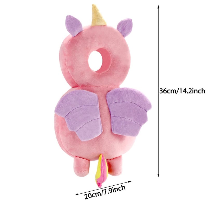 Umtiti Baby Head Protector Pad Safety Pad for Walking & Crawling, Toddlers Head Safety Adjustable Back-Pack,Pink Unicorn (US) - Image 2