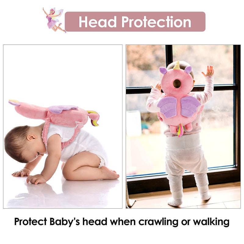 Umtiti Baby Head Protector Pad Safety Pad for Walking & Crawling, Toddlers Head Safety Adjustable Back-Pack,Pink Unicorn (US) - Image 5